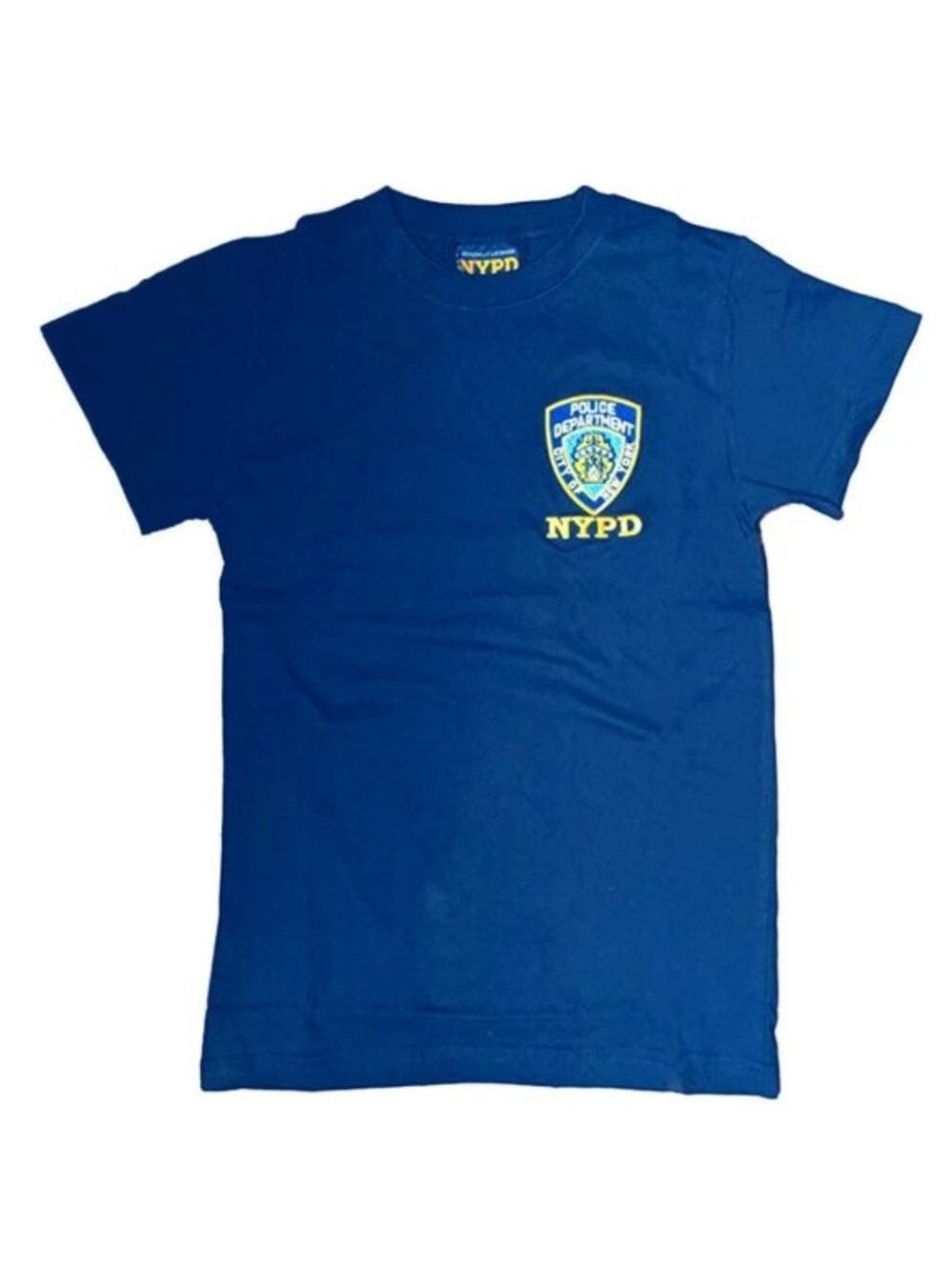 Navy Blue Embroidered NYPD shield patch shirt Med